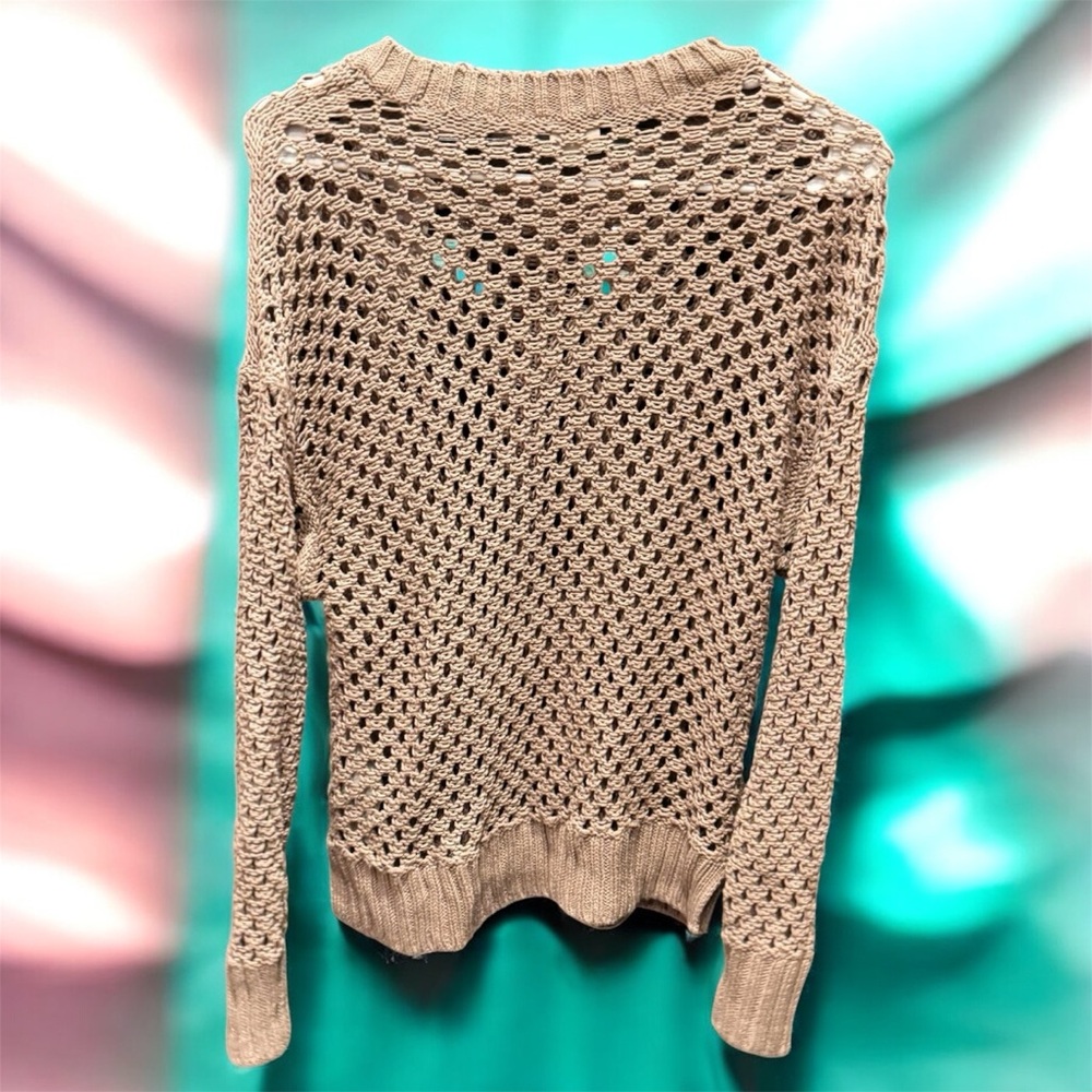 🩶 Abercrombie & Fitch Open-Knit Crewneck Sweater Size M 🩶 - Picture 2 of 4